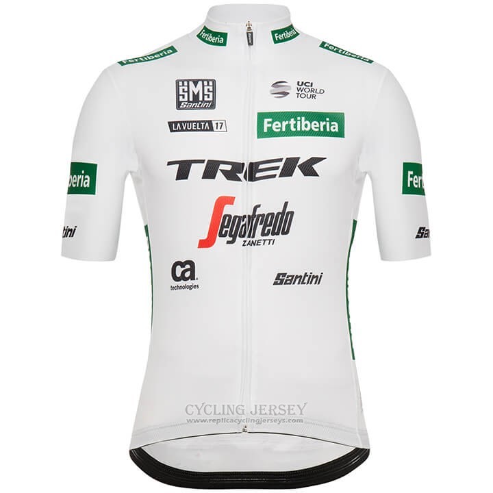 2018 Cycling Jersey Trek Segafredo White Green Short Sleeve and Bib Short